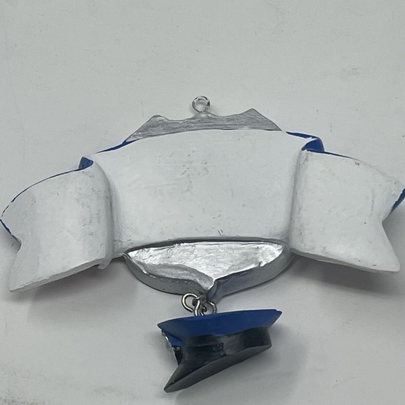 New CHRISTMAS  ORNAMENT‎ 3.5” resin police officer badge w/ hat red white blue - Picture 5 of 7